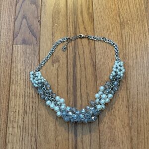 Pearl and Silver Beaded Statement Necklace